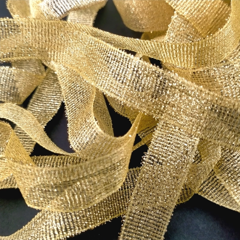Elegant Gold Mesh Ribbon