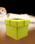 Yellow Gift Box with Gold Ribbon Bow for Birthdays, Weddings, and Celebrations