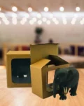 Corrugated Cardboard Box with Display Window for storing and displaying handcrafted items safely.