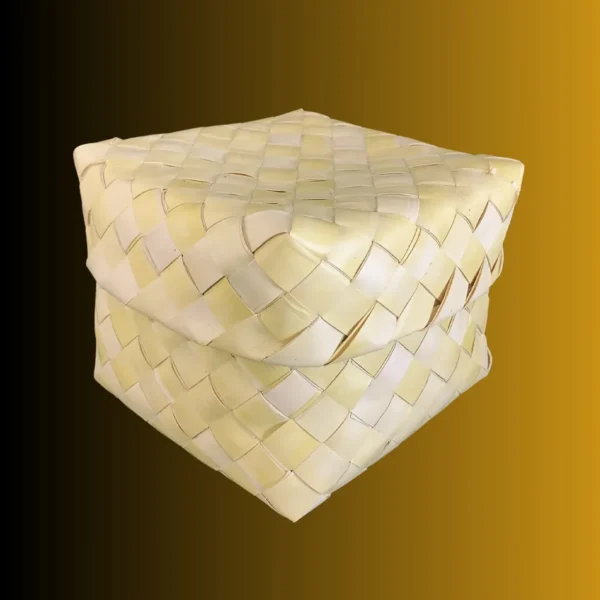 Palmyra Leaf Mini Box for Sweets, 6x6x6 inch, eco-friendly, ideal for storing mini sweets.