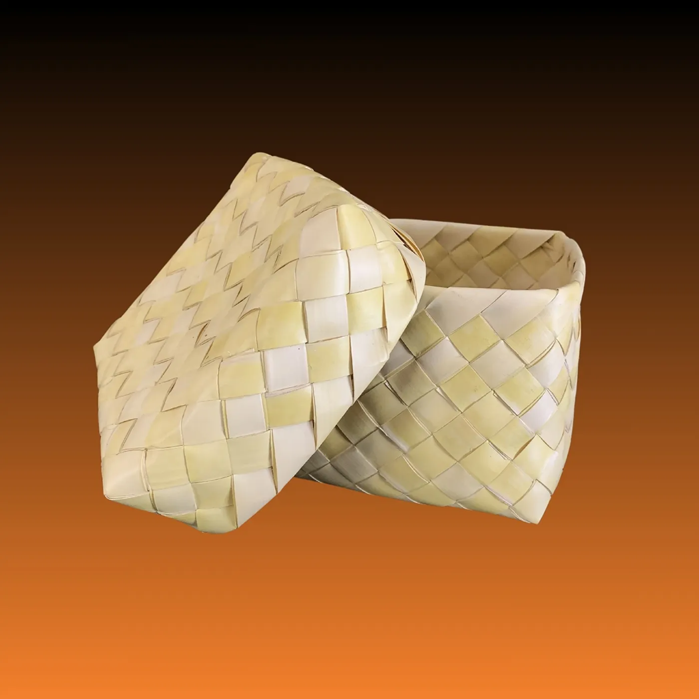 Palmyra Leaf Mini Box for Sweets, ideal for storing Athirasa and Munkawum, eco-friendly, 3x3x3 inches