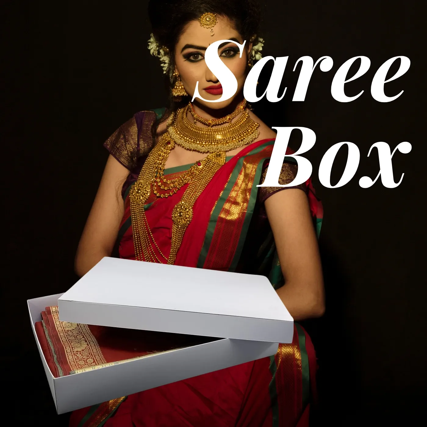 Saree Gift Box made of 300gsm boxboard in large 16x12x2.5 inch size for gifting sarees