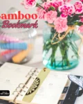 Mandala bamboo bookmark with screen-printed design