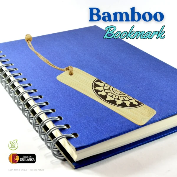 Mandala bamboo bookmark with screen-printed design