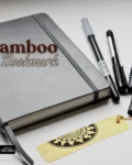 Mandala bamboo bookmark with screen-printed design