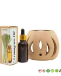 30ml Lemongrass Essential Oil in gold collar dropper bottle with printed cardboard box