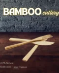Bamboo cutlery set - eco-friendly spoon, fork and knife for sustainable dining