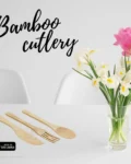 Bamboo cutlery set - eco-friendly spoon, fork and knife for sustainable dining