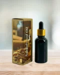 Sandalwood essential oil 30ml in gold collar dropper bottle with printed cardboard box