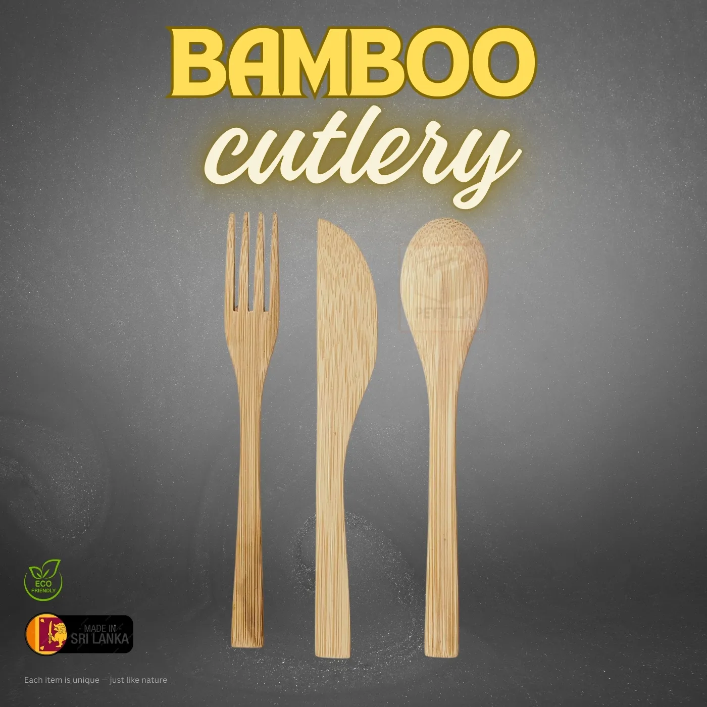 Bamboo cutlery set - eco-friendly spoon, fork and knife for sustainable dining