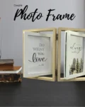 Couple tabletop photo frame with dual photo display