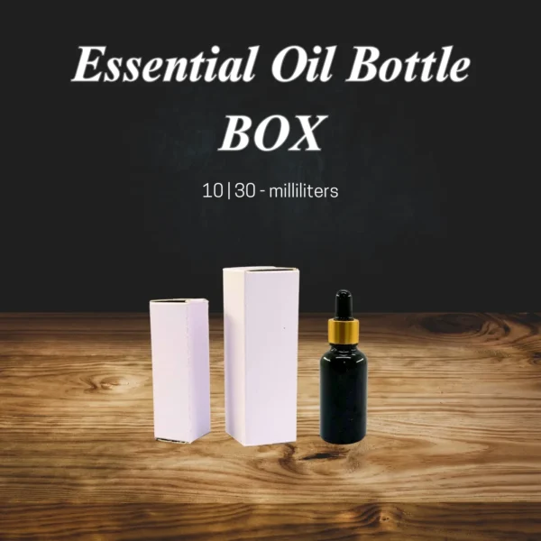 Boxboard packaging for 10ml and 30ml essential oil bottles