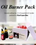 Ceramic Oil Burner Pack with essential oils and candle in a dual-layer safety box
