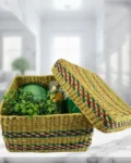 Eucalyptus Rain Eco Wellness Gift Basket with Candle, Spray, Apron, and Faux Plant
