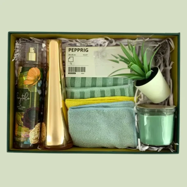 Fairytale Self-Care Gift Box for Her with Fragrance Mist, Candle, and Decor Items.