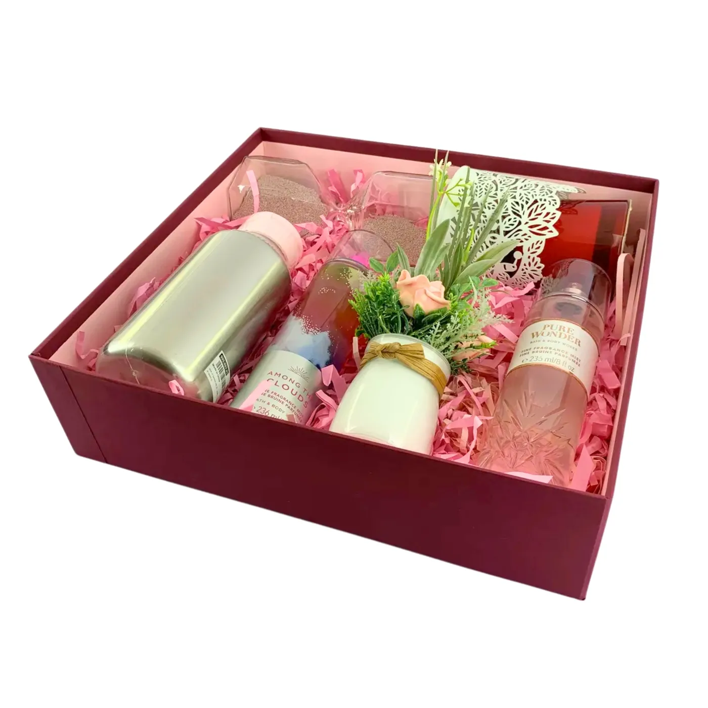 Romantic Gift Box for Couples with Fragrance Mists, Candle, and Decorative Items