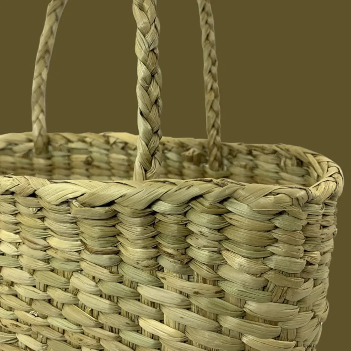 Natural Rush And Reed Woven Bag - Small - Image 4