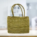 Natural Rush And Reed Woven Bag - Small