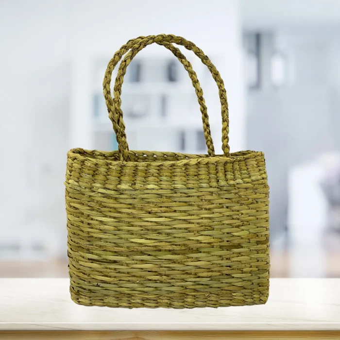 Natural Rush And Reed Woven Bag - Small - Image 1