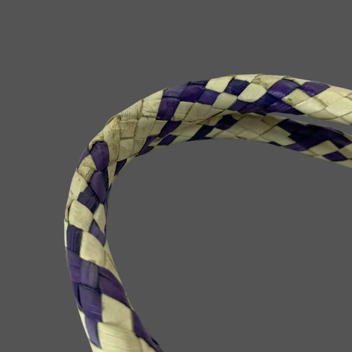 Purple Checkered Rush And Reed Market Bag - Image 5