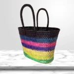 Vibrant Woven Palmyra Leaf Market Bag - Image 5