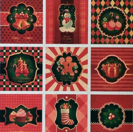 X Mas grid design matt paper