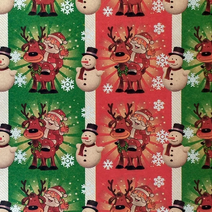 Snowman design matt paper, perfect choice for festive gift wrapping. - Image 1