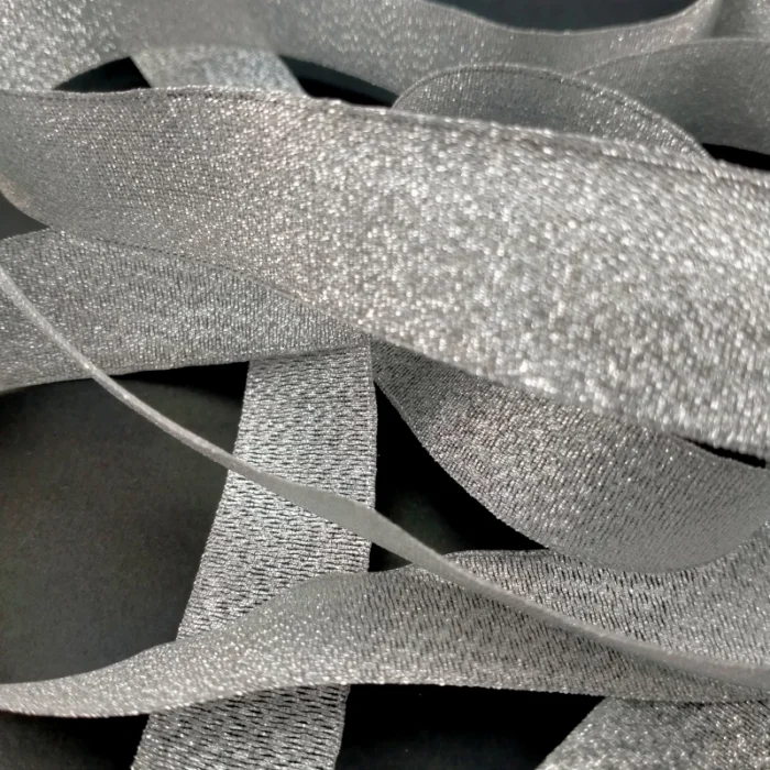 Elegant Silver Glitter Ribbon – Add Sparkle to Your Creations - Image 1