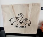 Stylish Fabric Tote Bag – Sri Lanka Two Elephant Design - Image 4