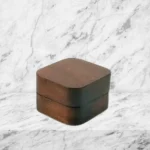 Mahogany Wood Ring Box with Velvet Inlay