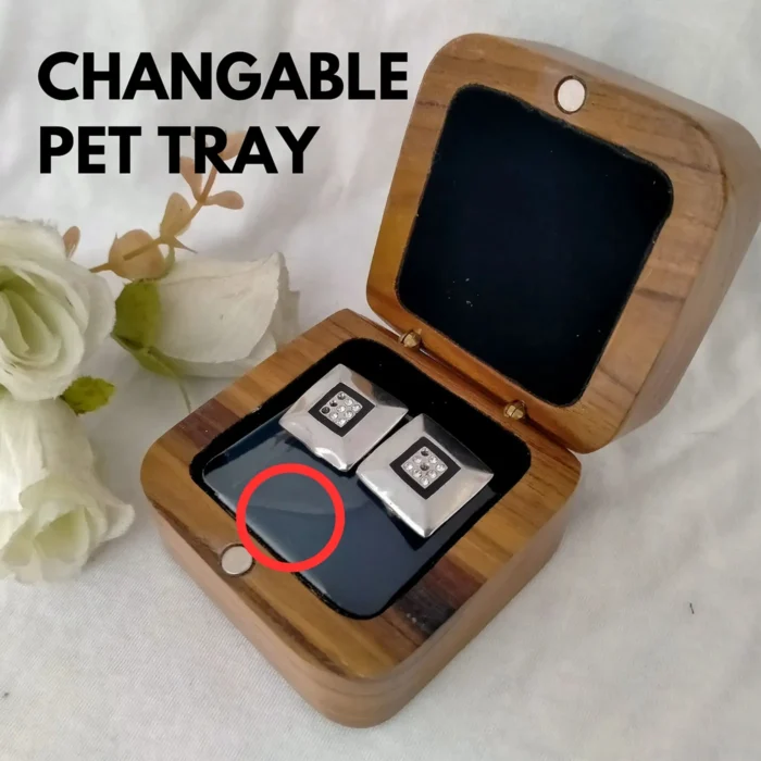 Teak Wood Earring Box with Magnet Lock - Image 8