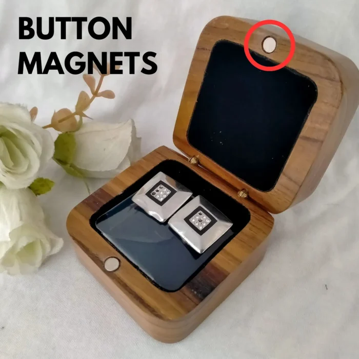Teak Wood Earring Box with Magnet Lock - Image 6
