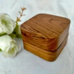 Teak Wood Earring Box with Magnet Lock