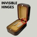 Teak Wood Earring Box with Velvet Inlay - Image 4