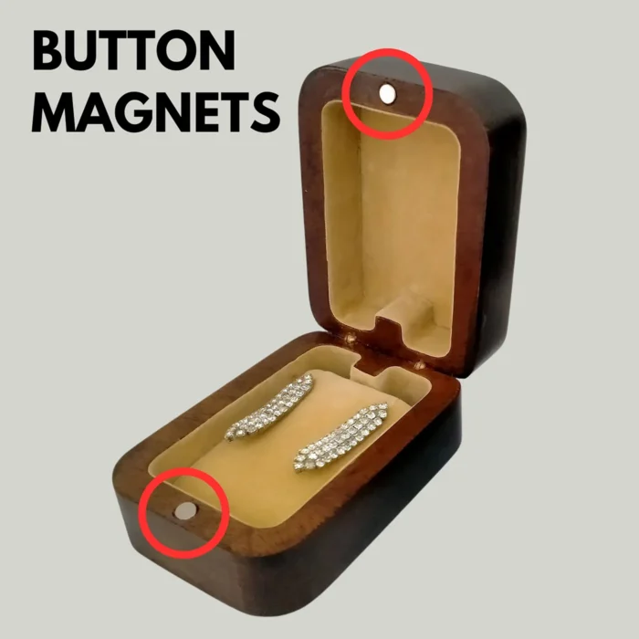 Teak Wood Earring Box with Velvet Inlay - Image 6