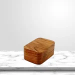 Teak Wood Earring Box with Velvet Inlay - Image 2