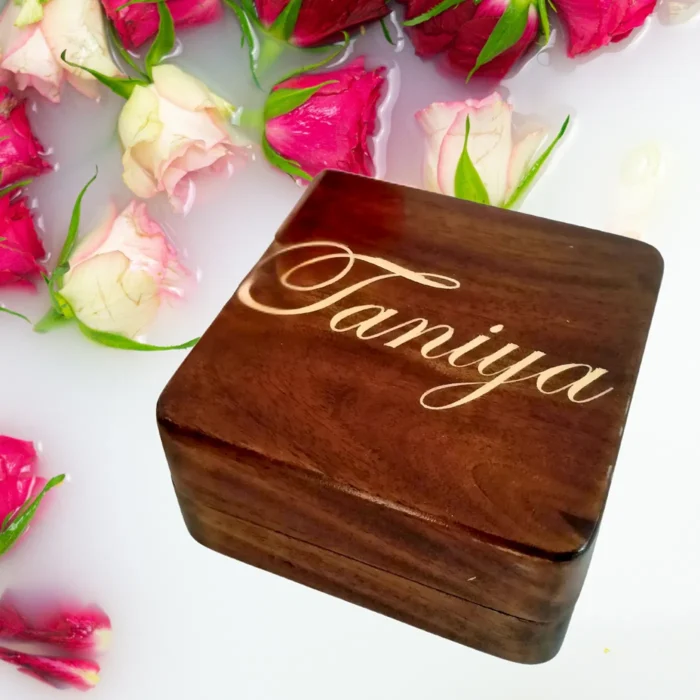 Mahogany Jewelry Box with Epoxy Filled Name - Image 2