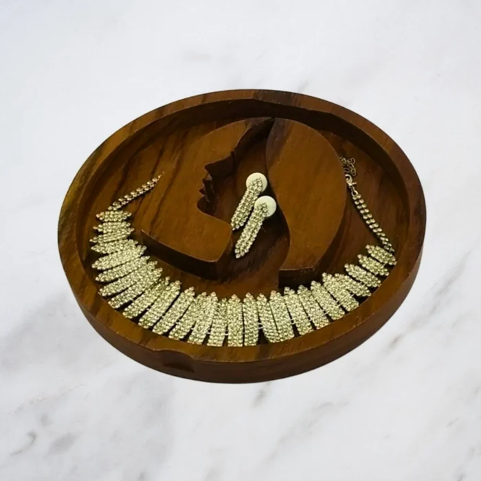 Teak Wood Jewelry Box with Woman Face Design - Image 6