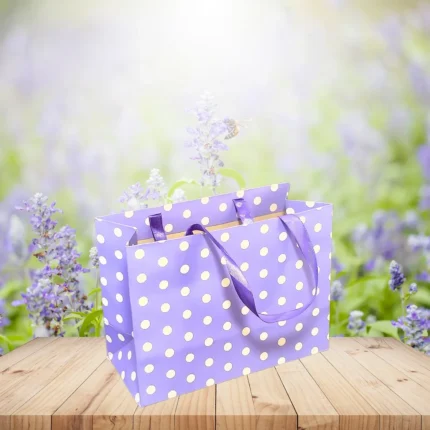 Stylish Purple Polka Dot Paper Bag