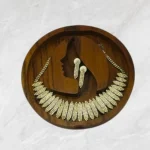 Teak Wood Jewelry Box with Woman Face Design - Image 2