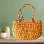 Exquisite Rush and Reed Hand Bag with Rich Beads Handles