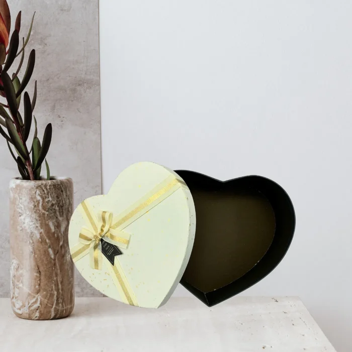 Heart-Shaped Black & White Gift Box - Image 3