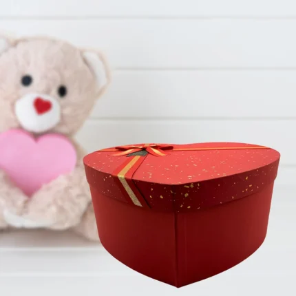 Heart-Shaped Gift Box with Ribbon and Tag