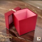 Shiny Red Color Gift Box with Gold Ribbon - Image 2
