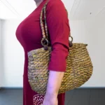 Exquisite Rush and Reed Hand Bag with Rich Beads Handles - Image 2
