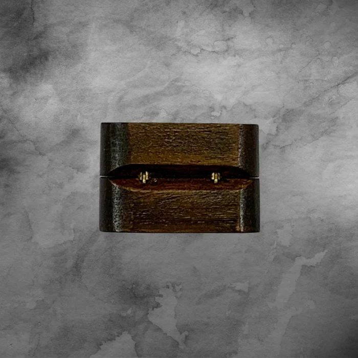 Mahogany Wood Ring Box with Velvet Inlay - Image 5