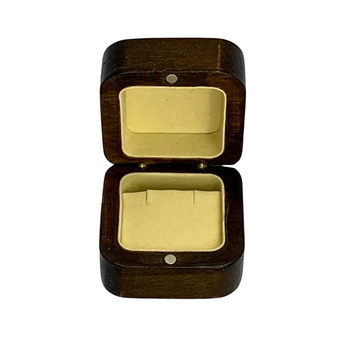 Elegant Mahogany Earring Box with Magnet Lock - Image 3