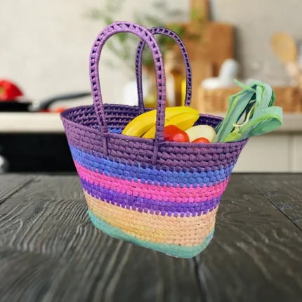 Vibrant Woven Palmyra Leaf Market Bag