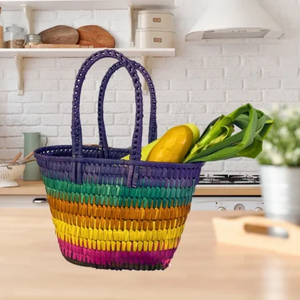Exquisite Woven Market Bag – Vibrant Palmyra Leaf Design