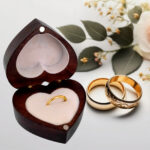 Heart ring box with white velvet inlay